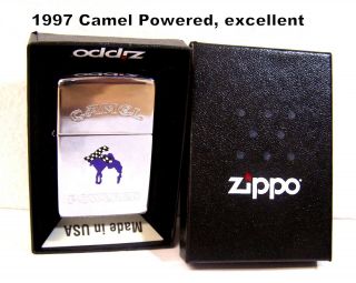 Vintage 1997 Camel Powered Zippo,  Lighter Is Not Perfect,  But Very Near Perfect
