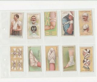 Full Set Of 50 First Aid Cards From Wills 1913