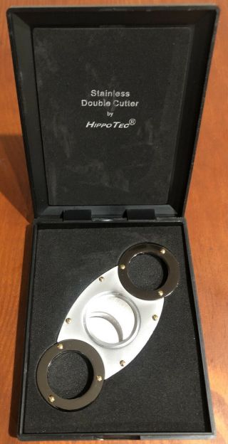 Hippotec Dual Stainless Steel Guillotine Cigar Aficionado Tobacco Cutter