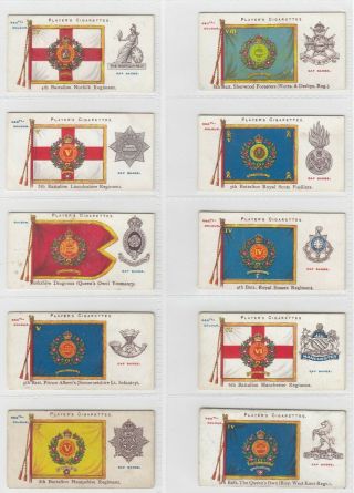 Complete Set Of 50 British Military Territorials Flags Tobacco Cards From 1910