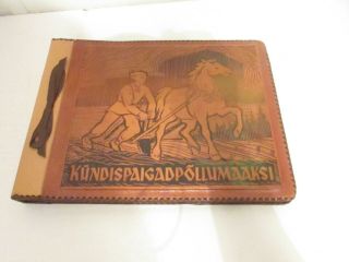Vintage Handmade Stamped Faux Leather Photo Album Scrapbook Polish?