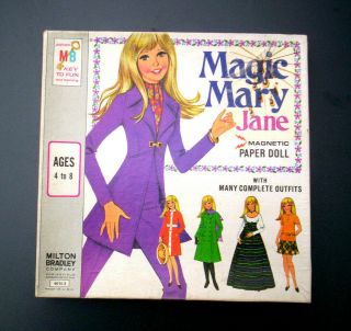 Magic Mary Jane Magnetic Paper Doll,  1960 Milton Bradley In Cond.