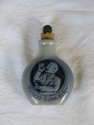 Vintage German/bavarian Stoneware Snuff Bottle Poschl - Schmalzler 4 3/8 " Tall