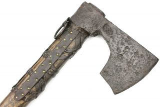 Ancient Rare Authentic Viking Kievan Rus Iron Battle Axe Hammer 12 - 14th Ad