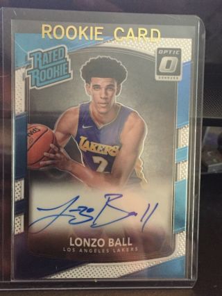 Lonzo Ball 2017 - 18 Donruss Optic Auto Rated Rookie 199 Rc - Lakers