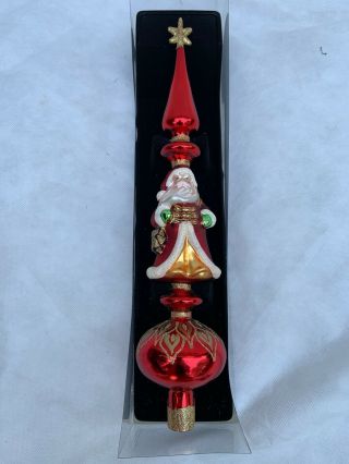 Christmas Tree Topper Vintage 16 " Hand Crafted Glass Ornament 2007