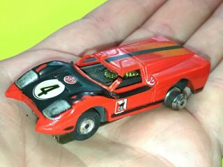 Vintage Aurora / Afx Thunderjet / T - Jet Ho Scale Red & Black Ford J Slot Car