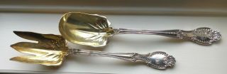 Tiffany & Co Sterling Silver Large Serving Spoon & Fork Monogrammed