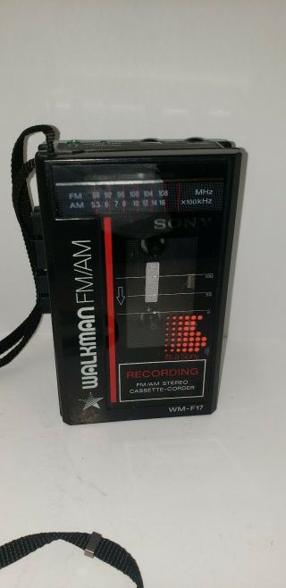 Vintage Sony Walkman Cassette Player Fm Radio Wm - F17