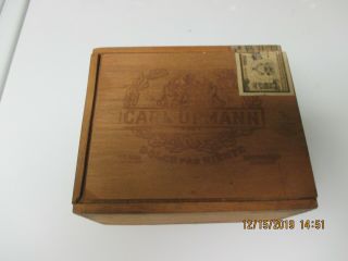 Old Carl Upmann Vintage Wood Cigar Box 1966 Honduras Imp Sticker