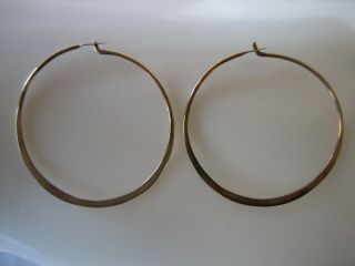 Estate Vintage 14k Yellow Gold Small Hoop Earrings