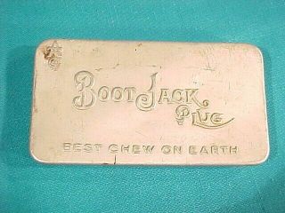 Old Antique Boot Jack Plug Chewing Tobacco Box Best Chew On Earth