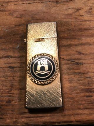 Vintage 14k Gold Plated Slim Butane Lighter