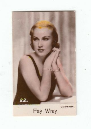 Fay Wray King Kong Film Star Vintage 1930s Bridgewater Biscuits Card