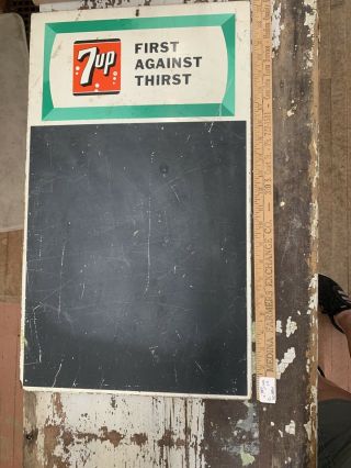 7 Up Partical Board First Against Thirst Away Chalkboard Advertising Vintage