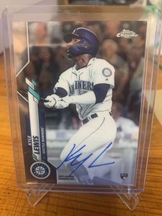 2020 Topps Chrome Kyle Lewis Base Rookie Auto Mariners Invest Now Ra - Kl