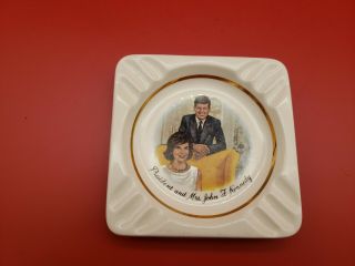 Vintage Collectible President And Mrs.  John F.  Kennedy Ashtray Jackie Jfk