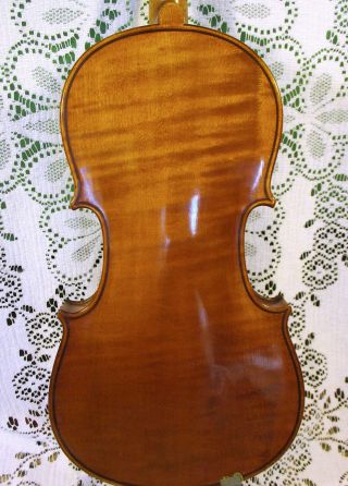 Old Antique C1890 German Violin Labeled & Numbered Crack 1 Piece Back 4/4