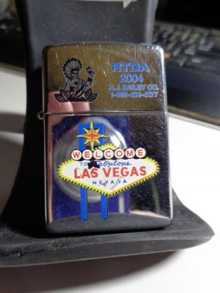 Vintage Zippo Lighter Chrome Las Vegas