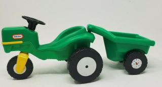 Vintage Little Tikes Farm Tractor Plastic Toy Vehicle Green Made In Usa