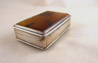 Antique Solid Silver SNUFF BOX - NATHANIEL MILLS Hallmarked: - Birmingham 1839 3