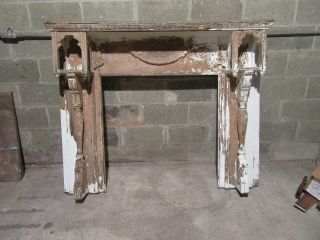 Antique Carved Oak Fireplace Mantel 60 X 49 Architectural Salvage