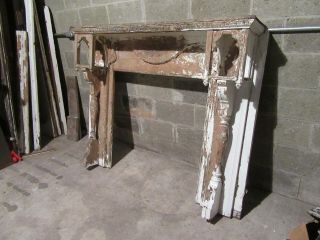 ANTIQUE CARVED OAK FIREPLACE MANTEL 60 x 49 ARCHITECTURAL SALVAGE 3