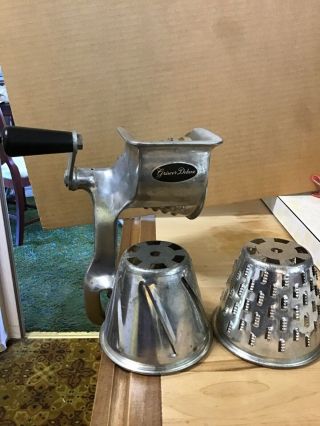 Vintage Griscer Deluxe Meats Grinder/slicer With Three Sleeves Euc