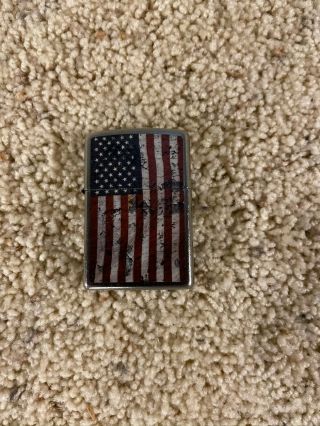 Distressed American Flag Zippo Cigarette Lighter Old Glory Made In Usa