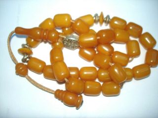 Antique Ottoman Orange Bakelite Faturan Islamic Prayer Beads 1900s