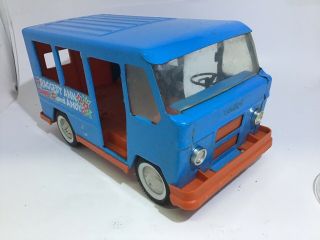 Vintage Blue 12” Raggedy Ann Andy Camper Van Bus Delivery Truck 1960s Buddy L