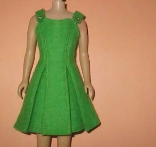 Vintage 1965 - 66 Skipper Town Togs 1922 Green Felt Dress