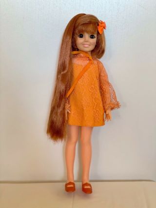 Vintage 1969 Ideal Crissy Doll With Dress & Shoes