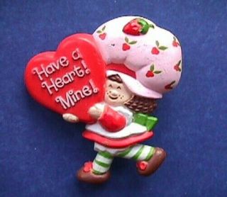 American Greetings Pin Strawberry Shortcake Vintage Heart Have A Mine Valentines