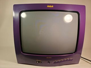 Rca Colorview 13 " Crt Tv,  Purple - Model E13700 Vintage Retro Gaming Television
