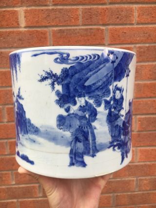 Fine 19th Century Antique Chinese Blue And White Porcelain Brush Pot Kangxi 2