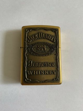 Brass Zippo Lighter - Jack Daniels Tennessee Whiskey Old No 7