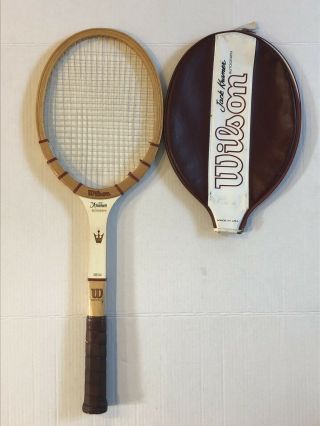 Vintage Wilson Jack Kramer Autograph Wood Wooden Tennis Racquet Racket W/ Cover