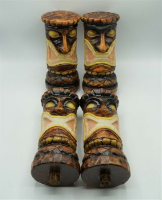 Vintage Tiki Head Lights for Ground or Pole Stakes 4 Blow Mould Heads 2