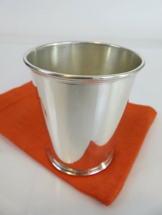 S.  Kirk & Son Sterling Silver Kentucky Design Julep Cup & Bank Pouch C1950s