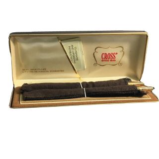 Vintage 1975 Cross Pen & Pencil Set 14k Gold Filled Case