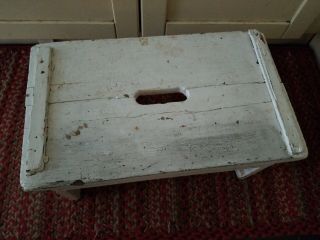 Vintage Small Wooden Step Stool 8.  5 