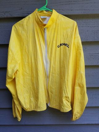 Vintage 1992 Joe Camel Cigarettes Jacket Windbreaker Xl Promo Tyvek Yellow