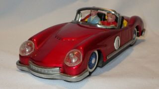 Vintage Red Mf 763 Tin Litho Friction Convertible Car Toy