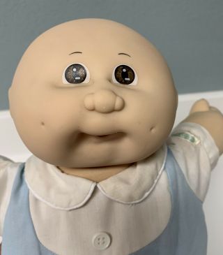 VTG 1980s Cabbage Patch Kids Preemie Boy Doll Dimples Bald Brown Eyes CPK Coleco 3