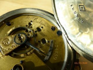 1871 H.  Z.  Culver Antique Elgin National Watch Co Size 18 Coin Pocket Watch Runs