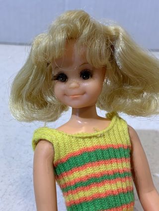 Vintage Mattel Barbie Skipper Friend Living Fluff Doll With Outfit