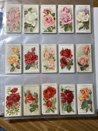 1912 Wills’s Cigarettes Roses A Series Tobacco Cards Complete Set Of 50
