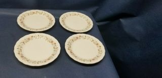 Vintage Sheffield " Bouquet Pattern " Fine Porcelain China Set/4 Bread/salad Plate