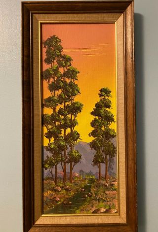 Vintage Oil Painting By Californian Artist Thomas F.  Goff " Summer Evening "